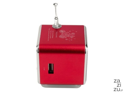 Głośnik bezprzewodowy przenośny mini radio fm led bluetooth mobilny microsd czerwony 06211_CZE Głośnik bezprzewodowy przenośny mini radio fm led bluetooth mobilny microsd czerwony 06211_CZE