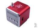 Głośnik bezprzewodowy przenośny mini radio fm led bluetooth mobilny microsd czerwony 06211_CZE