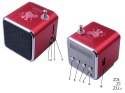Głośnik bezprzewodowy przenośny mini radio fm led bluetooth mobilny microsd czerwony 06211_CZE