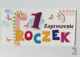 Zaproszenia na roczek 10szt. + koperta