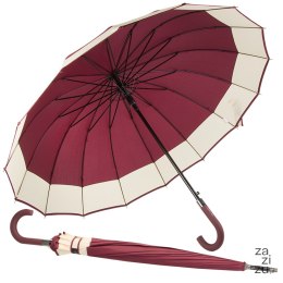 Elegancki duży parasol rządowy mocny xxl antypoślizgowa rączka automatyczny CZERWONY