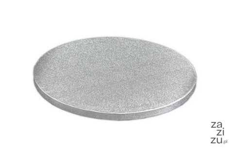 Podkład pod tort srebrny okrągły 28 cm x 1,2 cm H - 1424