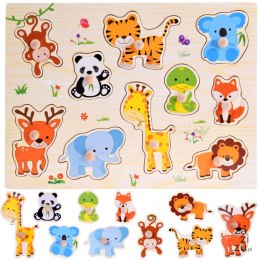 Puzzle drewniane zwierzaki układanka 10 el ZA4721