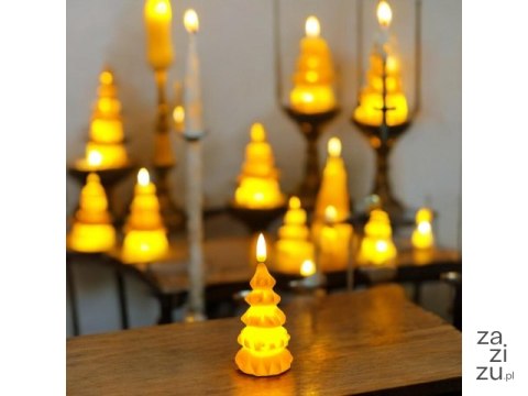 Świeczka led choinka imitacja wosku - 12cm 7309 Świeczka led choinka imitacja wosku - 12cm 7309