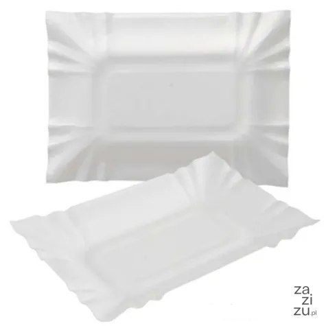 Tacka papierowa prostokątna biała 13 x 24 cm 100 szt. Tacka papierowa prostokątna biała 13 x 24 cm 100 szt.