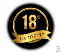 Naklejki 18-te urodziny średnica 55 mm - 12 szt