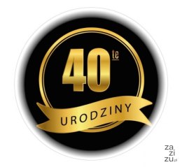 Naklejki 40 - te urodziny średnica 55 mm - 48 szt