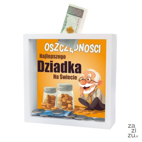 Skarbonka MDF - " Oszczędności Najlepszego Dziadka na świecie"