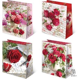 Torebki ozdobne 10szt. XL set 120 Róża Romantyczna 30 x 36,5 x 13 cm