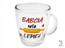 Kubek szklany 390 ml Babcia wie lepiej