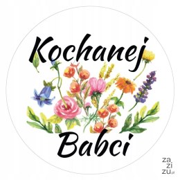 Naklejki Kochanej Babci średnica 55 mm 12szt.