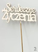 Pik drewniany Serdeczne życzenia 3szt.