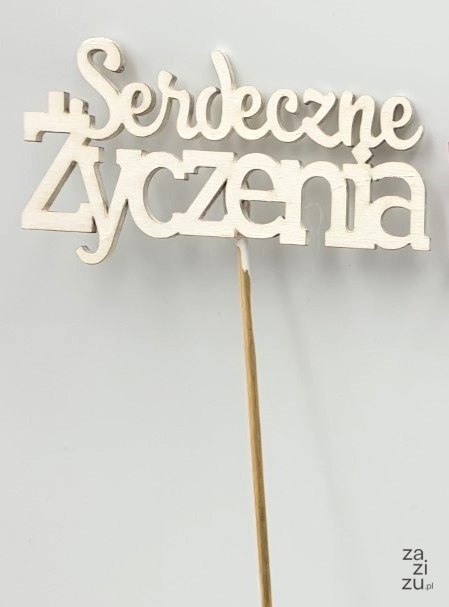 Pik drewniany Serdeczne życzenia 3szt.