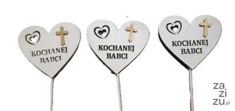 Serce na piku 3szt. Kochanej Babci Serce na piku 3szt. Kochanej Babci