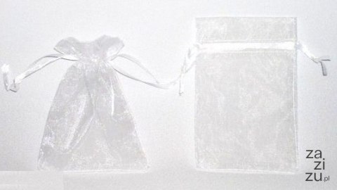 Torebka z organzy 15x12cm białe 12szt. | TORT-0032