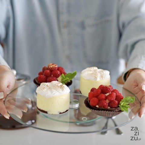 Patera szklana okrągła 30cm TAMARA