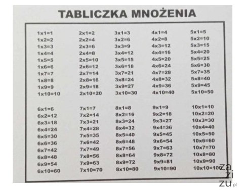 Plan lekcji + tabliczka mnożenia A4 mix 25szt Plan lekcji + tabliczka mnożenia A4 mix 25szt