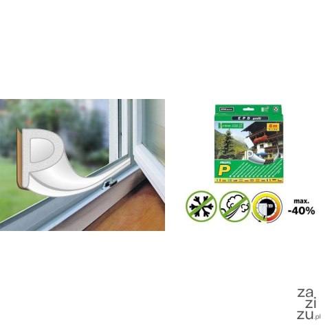 Uszczelka profilowana biała 6mm