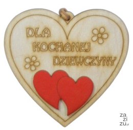 Serce wiszące eko dla Kochanej Dziewczyny 12,5 x 12 cm