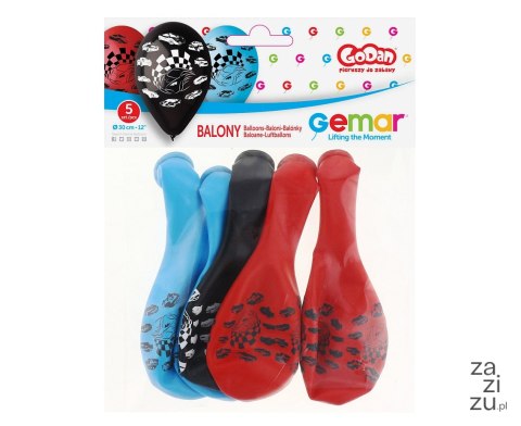 Balony 5szt SAMOCHODY 12'' GB/PG31 Balony 5szt SAMOCHODY 12'' GB/PG31