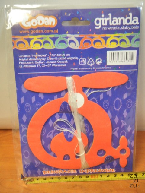 Girlanda papierowa HELIKOPTER 14x14x400cm GI-PAHE Girlanda papierowa HELIKOPTER 14x14x400cm GI-PAHE