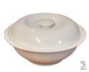 Miska z pokrywą biała porcelana | SN01304