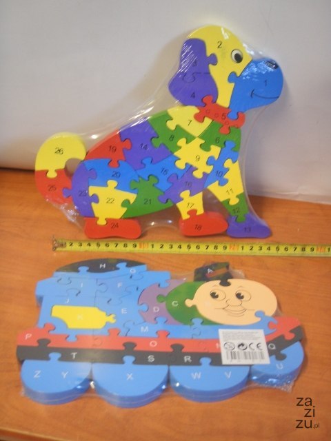 Puzzle drewniane alfabet/cyfry 8579 Puzzle drewniane alfabet/cyfry 8579