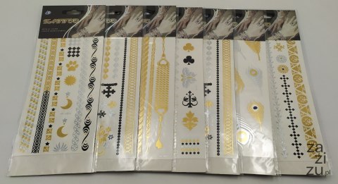 Tatuaż 12szt mały złoto-czarny 2295 FLASH TATTOO Tatuaż 12szt mały złoto-czarny 2295 FLASH TATTOO