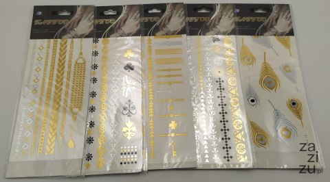 Tatuaż 12szt mały złoto-czarny 2295 FLASH TATTOO Tatuaż 12szt mały złoto-czarny 2295 FLASH TATTOO