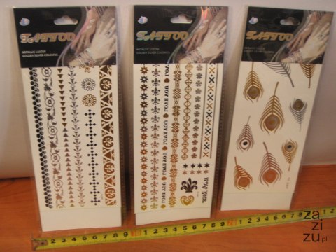 Tatuaż 12szt mały złoto-czarny 2295 FLASH TATTOO Tatuaż 12szt mały złoto-czarny 2295 FLASH TATTOO