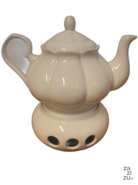 Dzbanek 900ml + podgrzewacz biała porcelana | YM0340 Dzbanek 900ml + podgrzewacz biała porcelana | YM0340