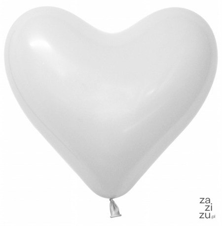 Balony gumowe białe serca 100 szt