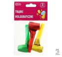 Trąbki zwijane holograficzne party 3szt PZ-TRH3