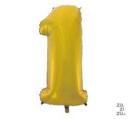 Balon cyfra 1 złota 45'' 92cm | HS-C45ZM1