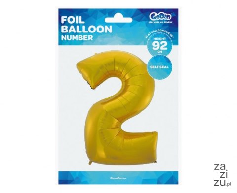 Balon cyfra "2" złota 45'' 92cm | HS-C45ZM2 Balon cyfra "2" złota 45'' 92cm | HS-C45ZM2
