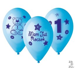 Balony 5szt MOJE 1 URODZINY DLA CHŁOPCÓW