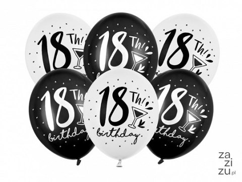 Balony 6szt. 30cm ''18'' | SB14P-246-000-6