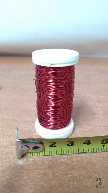 Drut gładki na szpuli 70g CZERWONY Drut gładki na szpuli 70g CZERWONY