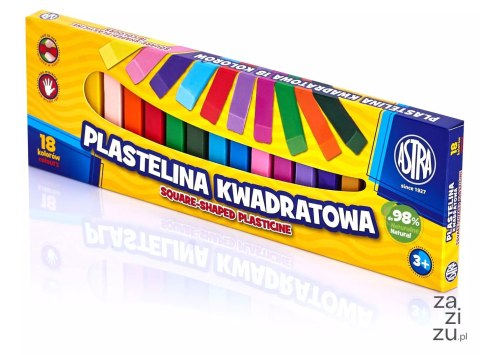 Plastelina 18szt kwadratowa ASTRA