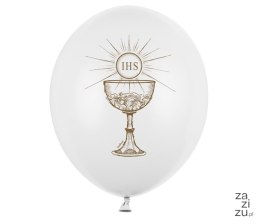 Balony Komunia 30cm 50szt. IHS Pastel Pure White | SB14P-111-008