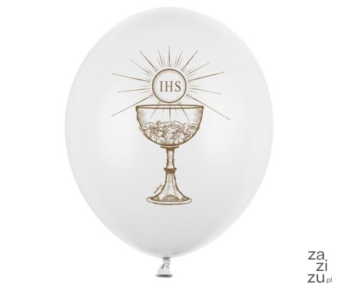 Balony Komunia 30cm 50szt. IHS Pastel Pure White | SB14P-111-008