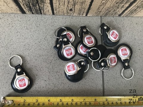 Brelok 10szt. skórka okrągła czarna POLSKA Brelok 10szt. skórka okrągła czarna POLSKA