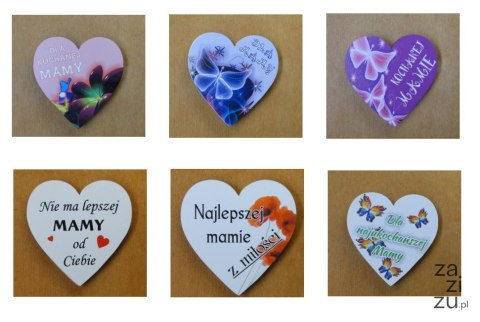 Serce 5szt. magnes 10 x 10 cm. MAMA Serce 5szt. magnes 10 x 10 cm. MAMA