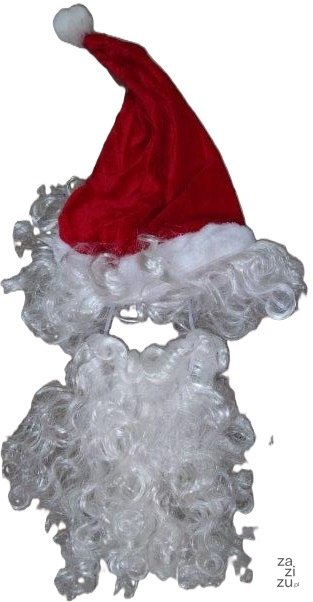 Czapka Mikołaja z brodą 0459C Czapka Mikołaja z brodą 0459C