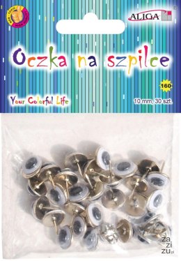 Ruchome oczka 10mm na szpilce 30szt. | MT-6411