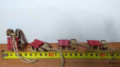 Zawieszka 4szt. SANKI DREWNIANE CZERWONE 5cm | JK-2367-R Zawieszka 4szt. SANKI DREWNIANE CZERWONE 5cm | JK-2367-R