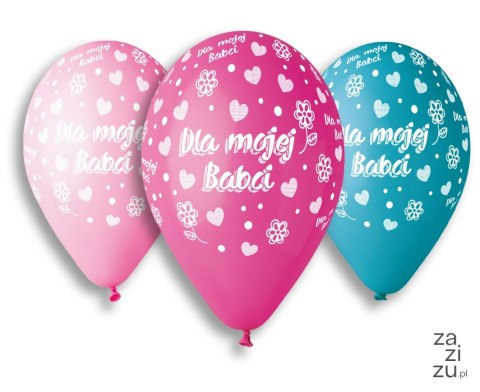Balon 5szt BABCIA 33cm gs120
