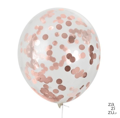 Balony przezroczyste 5szt. z czerwonym konfetti 30cm | BNK-8612