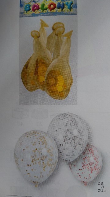 Balony przezroczyste 5szt. z konfetti 30cm | BNK-8575 Balony przezroczyste 5szt. z konfetti 30cm | BNK-8575
