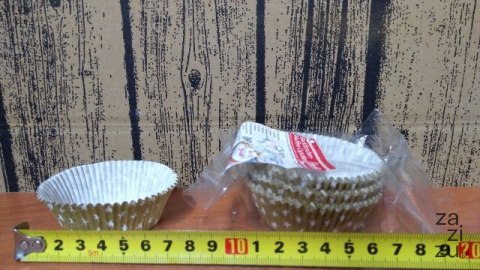 Foremki papierowe 60szt. do muffinek 50x25mm ZŁOTE W GWIAZDKI | 23-33 Foremki papierowe 60szt. do muffinek 50x25mm ZŁOTE W GWIAZDKI | 23-33